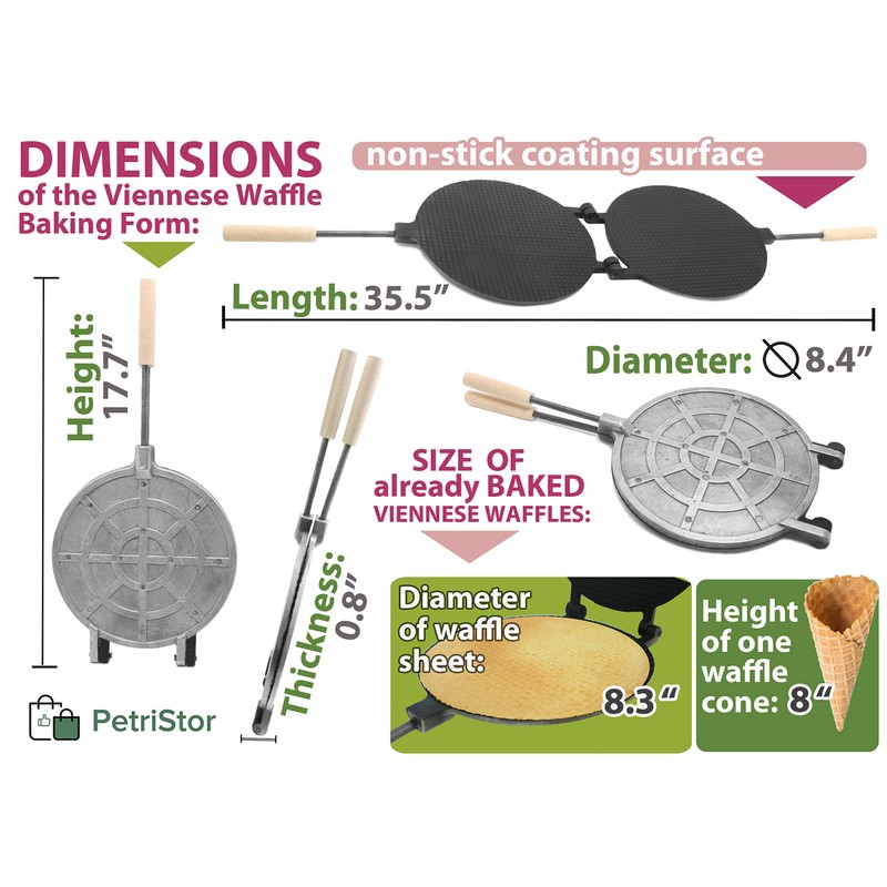 Waffle Maker round form Non-stick - Waffle Cone Maker -