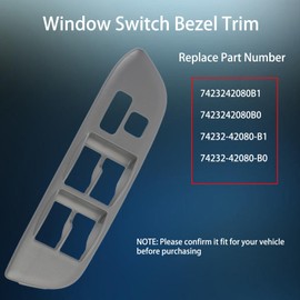Door Armrest Panel Trim Window Switch Bezel Cover Compatible with Toyota RAV4 2001-2005 Replace# 7423242080B1, 74232-42080-B1(Gray)