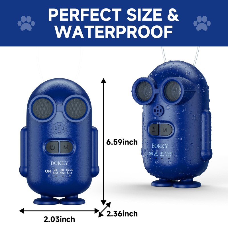 XIXVA 15-30kHz Adjustable Dog Bark Deterrent Devices with IPX5 Waterproof,