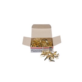 Charles Leonard Fasteners, Round Head, Brass Plated, 1/2 Inch Shank, 8 MM Head, 100-Pack (2R-BP)