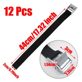 XNJIHWA 12 Pcs Ratchet Tie Down Straps Short Ratchet Tie Adjustable Tensioning Belts Black Retaining Straps for Vans,Motorcycle,Bicycle, Luggage, Cargo,44x2cm