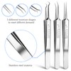 3PCS Blackhead Remover Tweezers and 1PC Ingrown Hair Tweezers, Precision