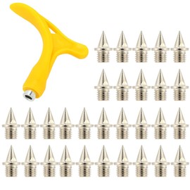 EORPAVU Athletics Competition Equipment, 30 Pieces Spikes with 1 Piece Yellow Spike Remover Replacement Spikes for Sports Shoes Jogging Shoes Suitable for Athletics Sports