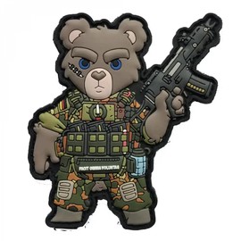 Patchlab German Army Teddy in Camouflage PVC Morale Patch with Velcro Back, 76 mm for Soldiers, Reservists, Army, Navy, Air Force, We Have All Types