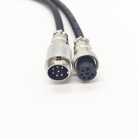 GX16 7 Pin Cable Male to Female Head Aviation Cordset, GX16 7 Pin Panel Mount Circular Metal Aviation Connector Adapter Female to Male（2Meter）
