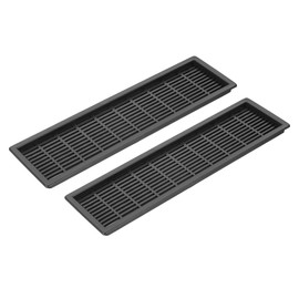 PATIKIL 9 Inch Rectangle Ventilation Grille, 2 Pack Plastic Air Vent Cover Louvered Ventilation Cover Mesh Air Vent for Cabinet Wardrobe Shoe Closet, Black
