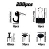 VAPKER Black Push Pins Set 200Pcs,Binder Clips,Hook Pushpin,Gear Marking Thumtacks,Heart