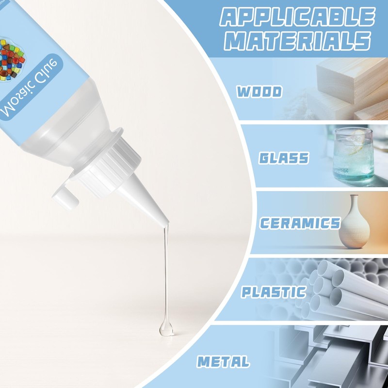 Mosaic Tile Epoxy Adhesive - Non-Toxic Fast-Acting Glue for Crafts,