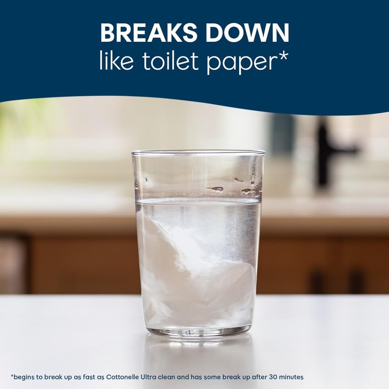 Cottonelle XL Flushable Wet Wipes, Adult Wipes Large, 2 Flip-Top