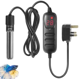 PYPABL Submersible Fish Tank Heater, 25W 50W 100W Small Aquarium Heater for Fish and Turtle Tank 3-100L with External Temperature Controller