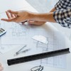 Triangular Scale Ruler 30 cm, Metal Ruler for Architects, 1:20,