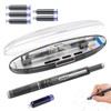 Protectivemethod Fountain Pen Retractable 0.38mm, Blue&black Ink Transparent Barrel Includes