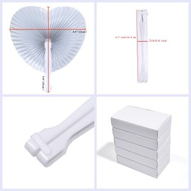 Bestage 20 Pieces Decorative Paper Folding Hand Fans Handheld,Silver Heart Wedding Foldable Fans Chinese and Japanese Fans Bulk for Bridal Guest Church Party Favors Dancing Birthday DIY