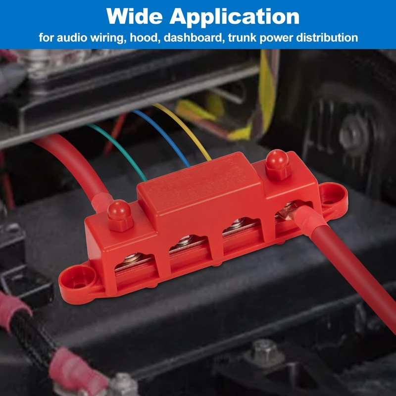 Spurtar 12V Bus Bar 12V Power Distribution Block with 4X