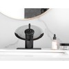 Bathroom Faucet Black Glass Spout Waterfall Single Handle One Hole
