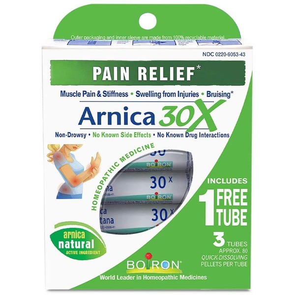 Boiron Arnica Montana 30X Pain Relief Medicine 3 Count Homeopathic, 3 Count (Pack of 1)