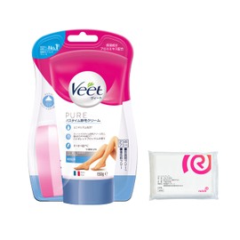 Beat Veet Pure Bath Time Hair Removal Cream for Sensitive Skin 5.3 oz (150 g), Includes Sponge and Hair Removal Cream + Bonus