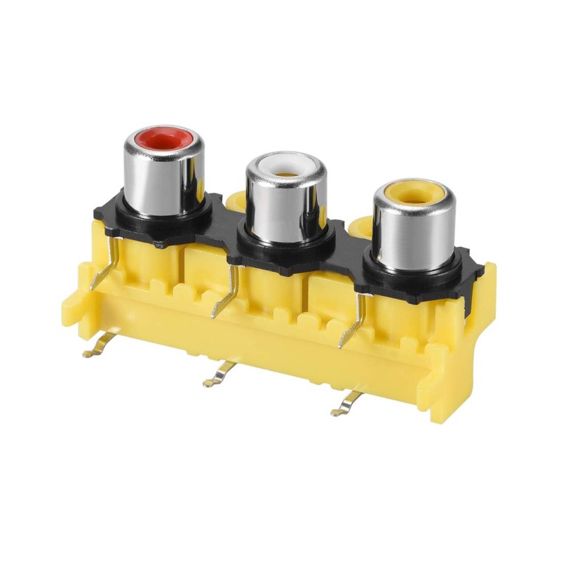 uxcell PCB Panel Mount Triple RCA Socket Female Jack Video