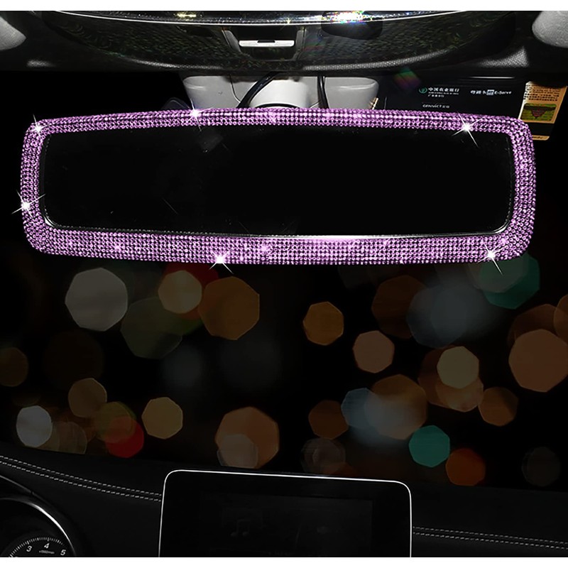 DRAMLOR Bling Rear View Mirror Accessories with 2 PCS Car