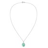 AeraVida Simply Elegant Oval Shaped Simulated Turquoise Inlay .925 Sterling