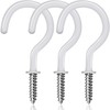 JEGONFRI 30 Pack Ceiling Hooks, 2 Inch Vinyl Coated Screw-in