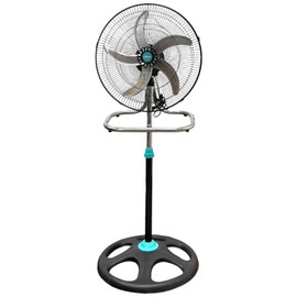 ZNERGY 2 Packs 18inch 2in1 Modern Industrial Floor and Stand Fans Metal Blades 3 Speeds Oscillation Adjustable Heights for Livingroom, Dining Room, Bedroom, Dorms, Garage and Kitchen