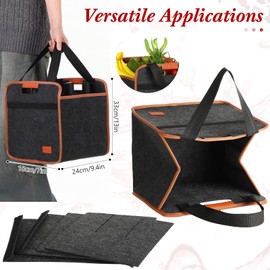 FuWeave 2 Pack 6 Bottles Wine Carrier Tote Reusable Wine Bags Insulated Grocery Bags for Christmas Travel, Camping and Picnic(Brown,8.07" X 29.5" X 30.5")