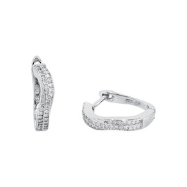 Amor Hoop Earrings 925 Sterling Silver Women's Earrings Silver Comes in Jewellery Gift Box, Sterling Silver, Created Cubic Zirconia