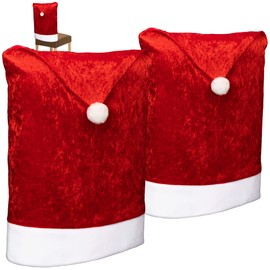 com-four® 2 x Premium Chair Covers - Christmas Decoration for Chairs - Protective Covers in Christmas Design - Seat Furniture Covers - Chair Cover for Christmas - Chair Cover