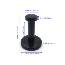 Pack of 4 Coat Hooks, Black, Round, Stainless Steel, Towel Hooks, Wall Hooks, Clothes Hooks, Hangers for Kitchen, Bathroom, Towel, Coat, Hat