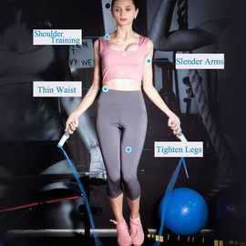 Cuerda de salto, con mango con peso digital, cuerda de salto con contador de calorías para entrenamiento, fitness, cuerda de saltar de velocidad de ejercicio ajustable para hombres, mujeres, niños