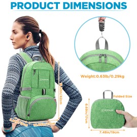 ZOMAKE 25L Foldable Backpack - Lightweight Folding Backpacks Packable Hiking Daypack for Traveling Walking Outdoor Camping Cycling Holiday Unisex