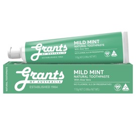 Grants of Australia Natural Toothpaste Mild Mint with Aloe Vera 110g