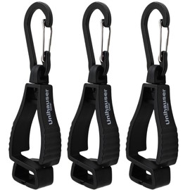 [ 3 Pack ] Glove Clips UG-H2492 | POM, Versatile, Multipurpose Holder for Gloves, Hats and Gear (Metal Snap Clip, Black)