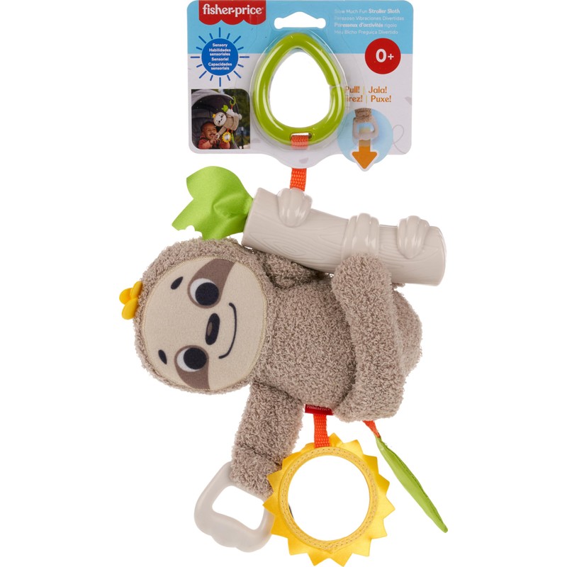 Fisher-Price Baby Toy Slow Much Fun Stroller Sloth, Travel Activity
