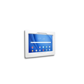 TABcare Anti-Theft Acrylic VESA Enclosure for Galaxy TAB A 10.5" with Free Wall Mount Kit & 90-Degree USB C Charge Cable (TAB A 10.5, White)