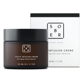 sober® Youth Infusion Cream Highly Effective Anti-Ageing Face Cream Reduces Lines and Wrinkles with Aloe Vera, Q10, Vegetable Retinol, Spilanthol & Hyaluronic Vegan