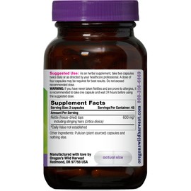 Oregon's Wild Harvest, Certified Organic Nettle Capsules with Stinging Hairs, Allergy Supplement, 600 mg, 90 Capsules