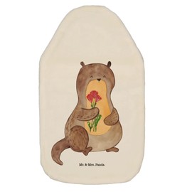 Mr. & Mrs. Panda Hot Water Bottle Otter Bouquet - Gift, Otter Sea Otter Lake Otter, Hot Water Bottle with Cover, Small Hot Water Bottle