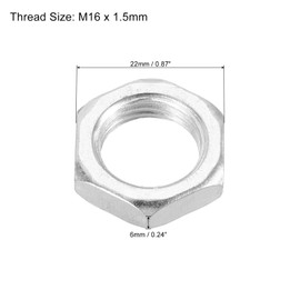 PATIKIL M16 x 1.5 Steel Hex Nuts, 20 Pack Metric Thread Zinc Plated Finished Hardware Nuts Screw Bolt Fasteners 6mm Height