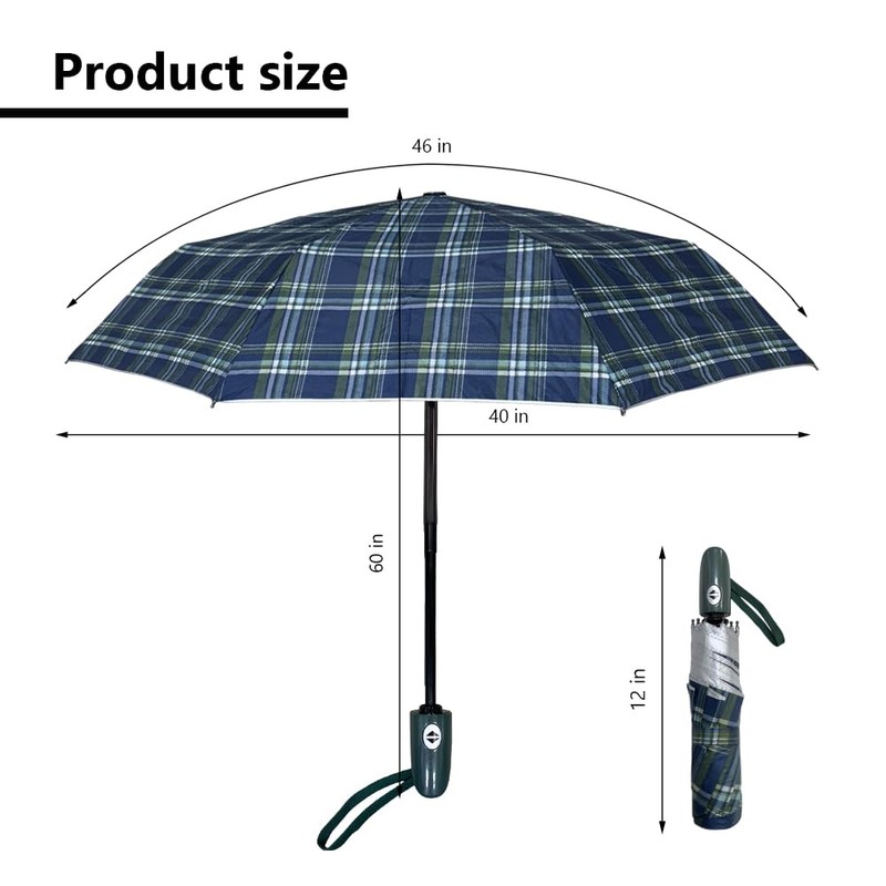 8-Rib Three-Fold Automatic Silver Umbrella, Sun and Rain Dual-Use -
