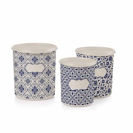 TupperwareOne Touch Storage Canister 12/8/5 cup Charming Blue Set of 3