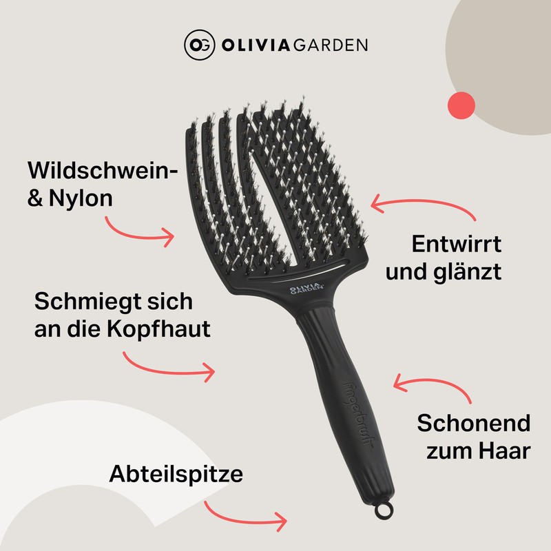 Olivia Garden Combo Finger Brush, Large