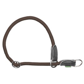 Leisegrün Adjustable Retriever Collar for Dogs Made of Nylon with Pull Stop, Derby Model, Brown, Size: M