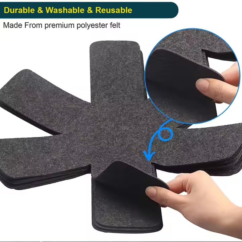 WeddHuis Pot Protectors, Pot Mats, Heat-Resistant, Washable, Stacked Protection Plates