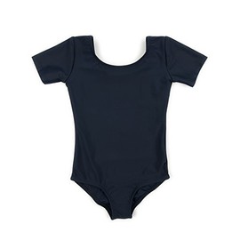 Leveret Girls Leotard Navy Short Sleeve Small (6-8)