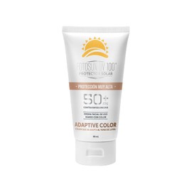FOTOSUN UV 100 Adaptive Color FPS 50 UVAUVB, Protector solar facial con color, Hipoalergnico, resistente al agua, uso diario, se adapta al tono de... 