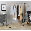 Whitmor Adjustable Rolling Garment Rack Collapsible Chrome