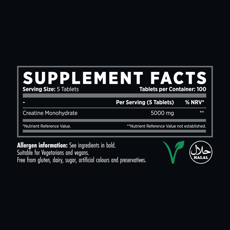Refined Nutrition Creatine Monohydrate Tablets 5000mg, 100 Tablets