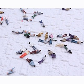 szzijia 100pcs Model 1:300 Scale Painted Miniature Boutique Figure Layout
